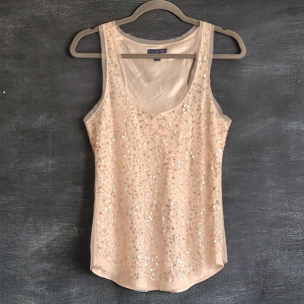 American Eagle Sequin Raceback Tank